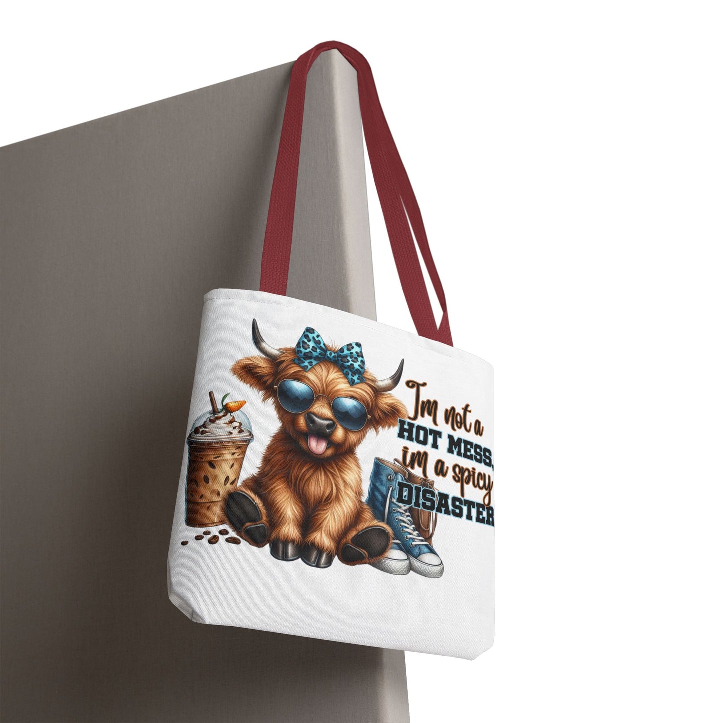 Bolsa de tela Highland Cow: «No soy un desastre picante, soy un desastre picante».