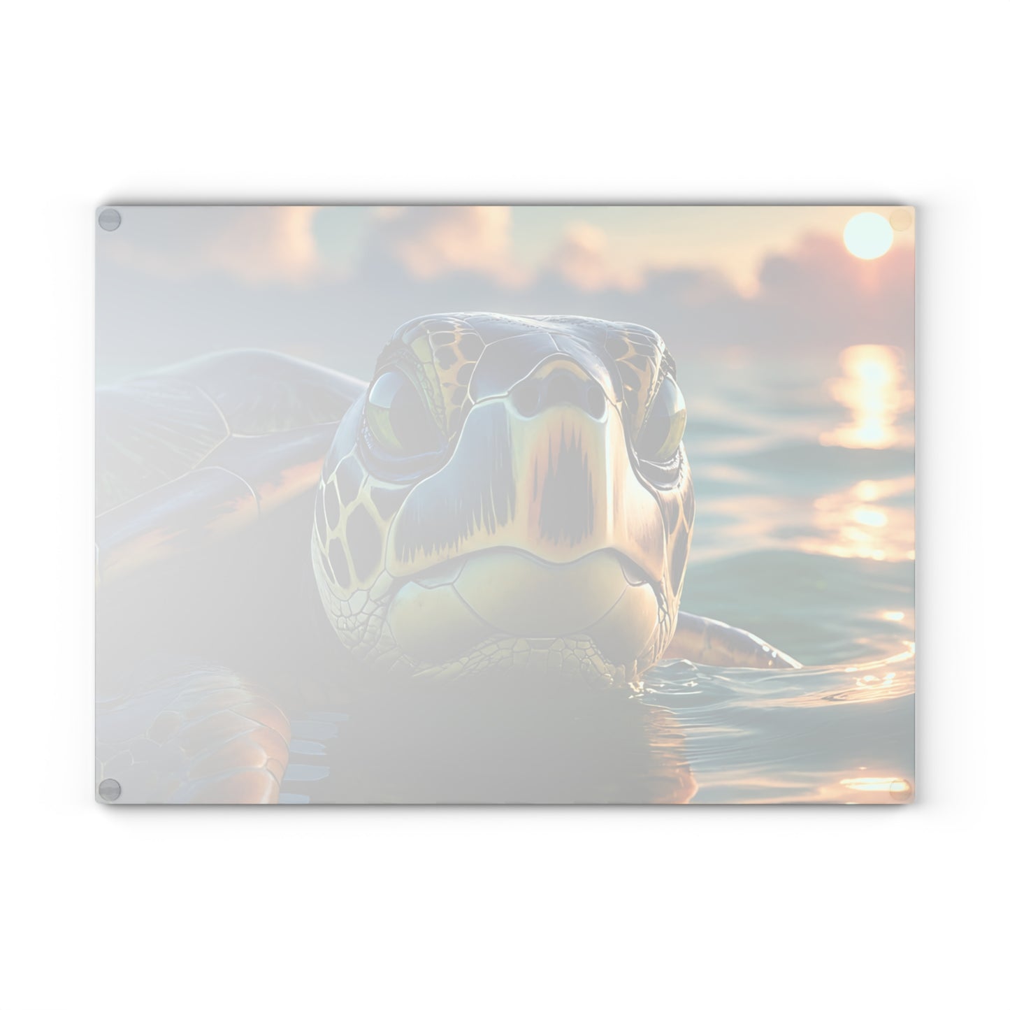 Sea Turtle Glass Cutting Board | Coastal Ocean Vibes Kitchen Decor