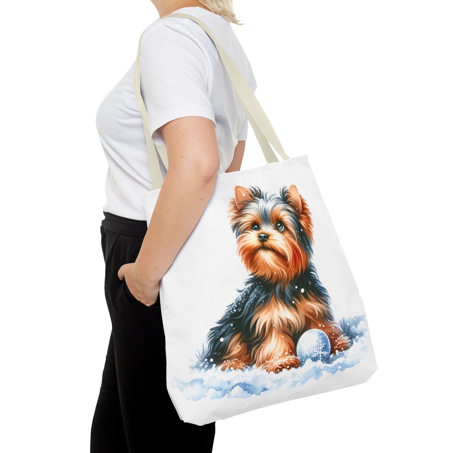 ❄️ Yorkie in Snow Tote Bag – Winter Cuteness with a Side of Sass 🐾👜