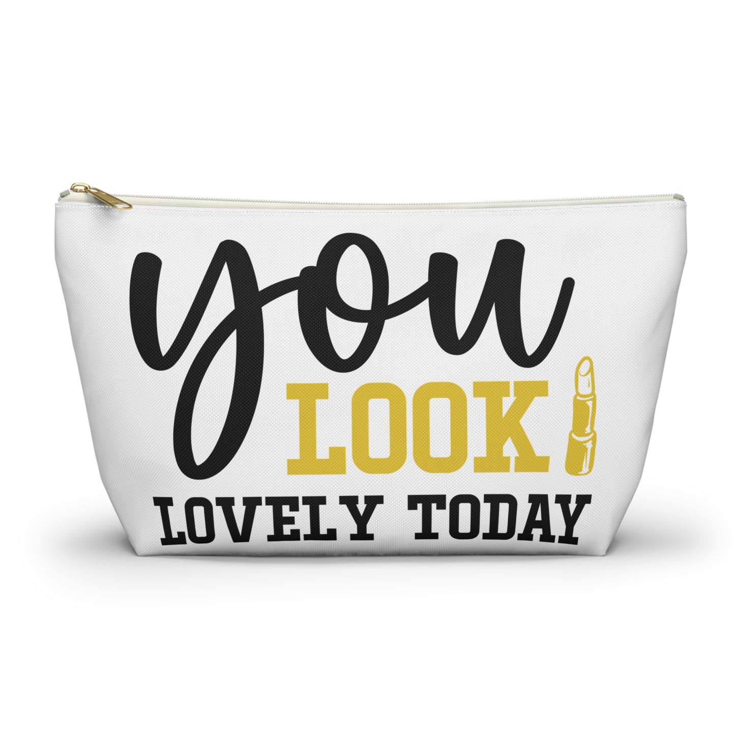 Accessory Pouch – "You Look Lovely Today" Yellow Makeup Bag