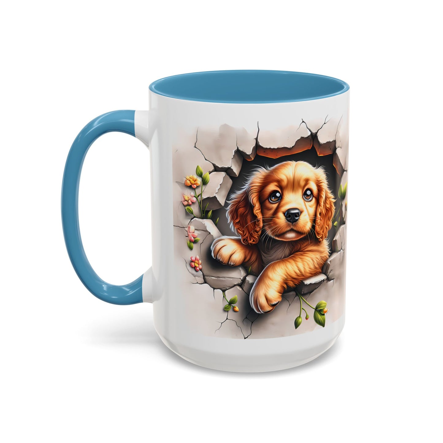 🐾 Cocker Spaniel Puppy Accent Mug – Sweet Fluffy Pup Coffee Cup ☕🤎