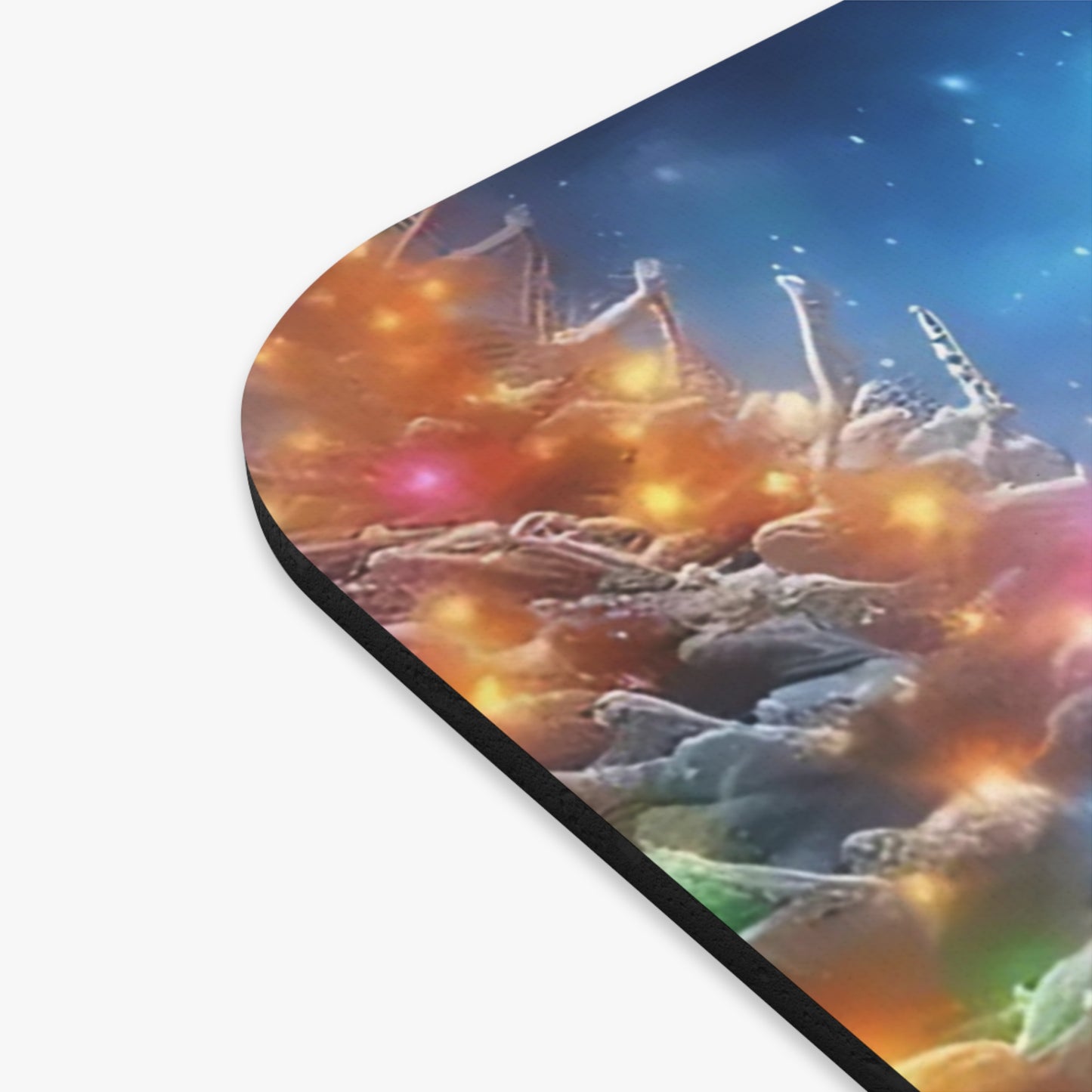 🖱️🎄🐮 Christmas Highland Calf Mouse Pad – Santa Cookie & Holiday Lights