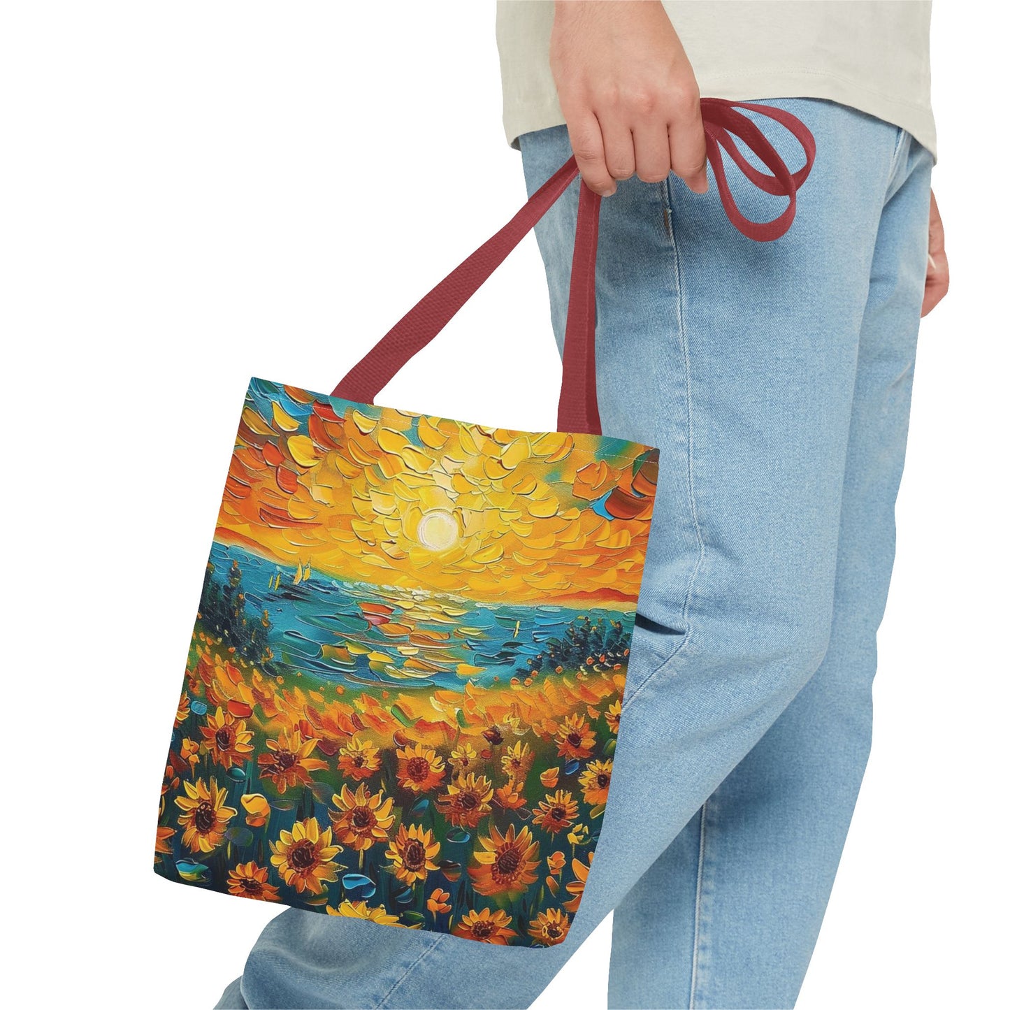 🌻 Girasoles al Atardecer – Bolso Tote Vibrante y Artístico 🌅