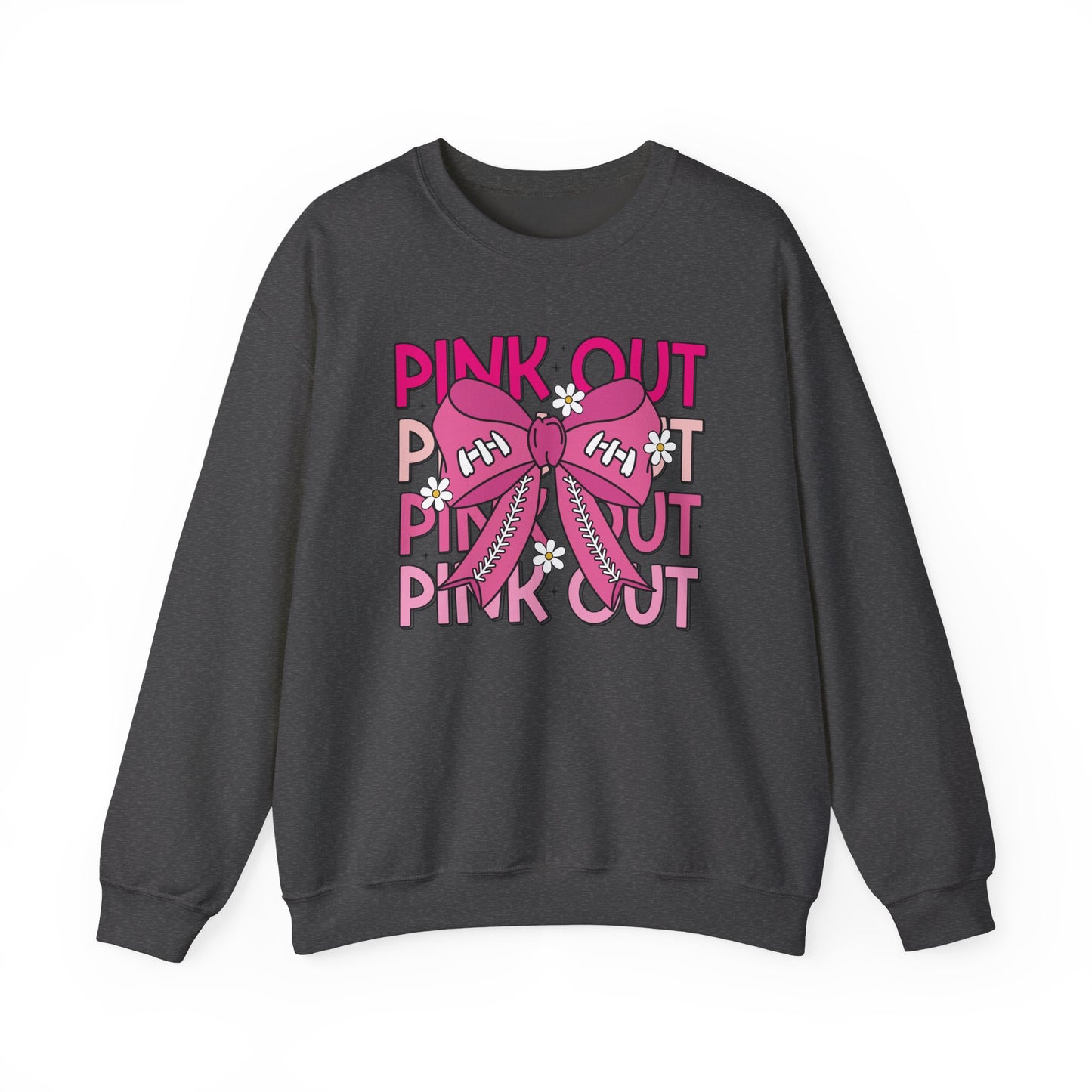 🎀🌸 Pink Out Sweatshirt – Cheer Bow Breast Cancer Awareness