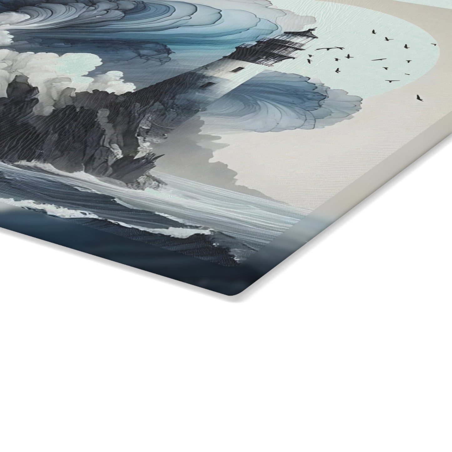 Lighthouse Cutting Board, Charcuterie Board, unique cutting board, Tempered Glass Cutting Board, Housewarming Gift, Custom cutting board