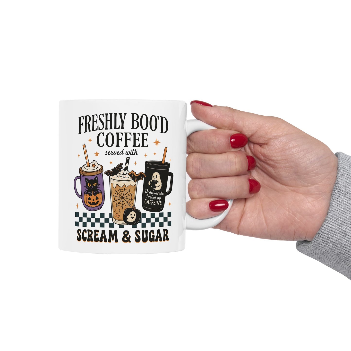 ☕ Freshly Boo’d Coffee Mug – Served with Scream & Sugar 👻🎃