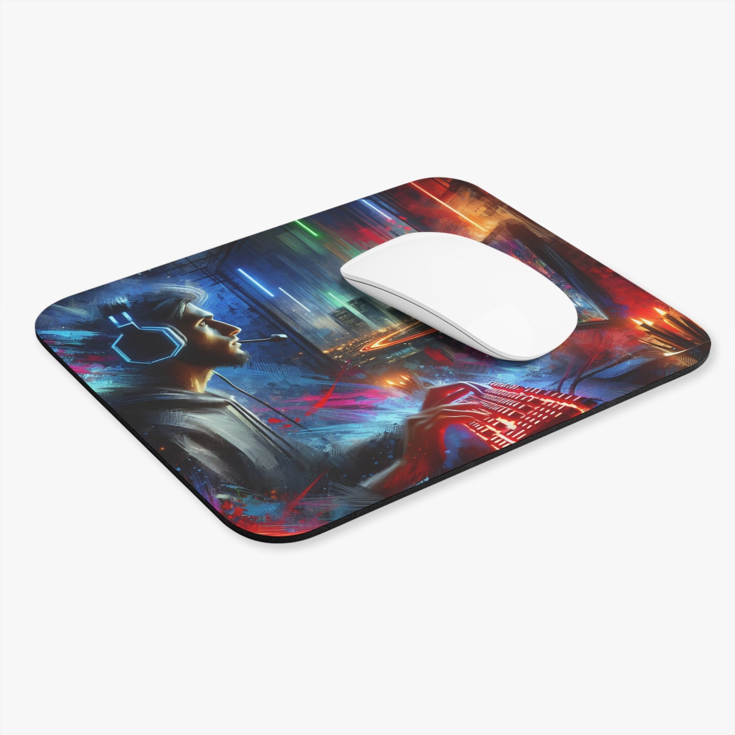 🖱️🎮🌆 Neon City Gamer Mouse Pad – Cyber Skyline & Streamer Vibes