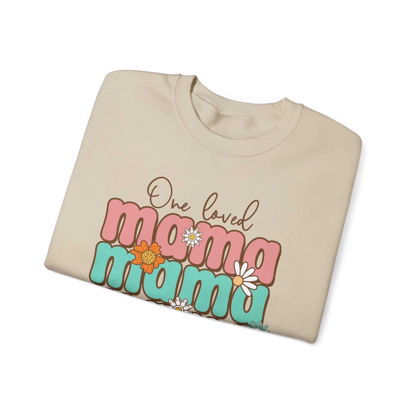 🌼💖 One Loved Mama Sweatshirt – Retro Floral Motherhood Crewneck