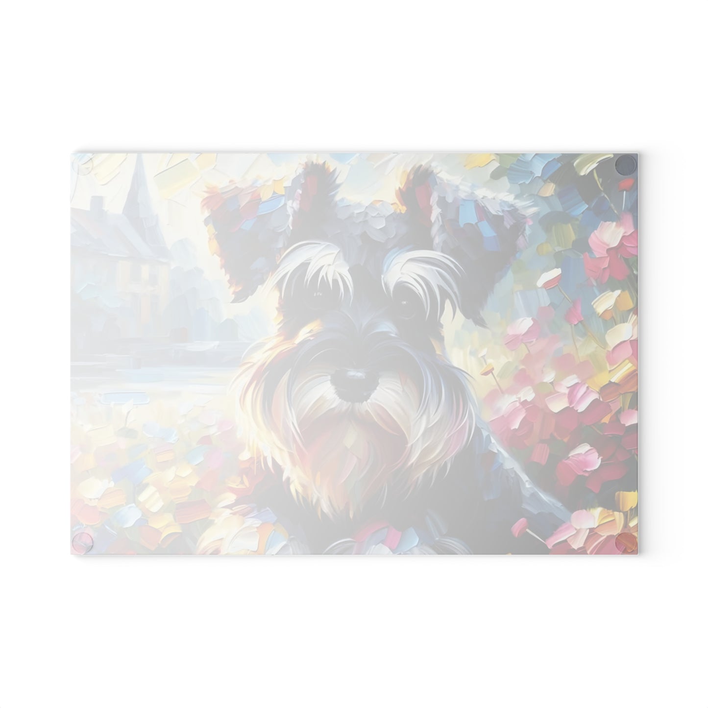 🎨🐾 Colorful Schnauzer Cutting Board – Whimsical Pup Charm for Your Kitchen