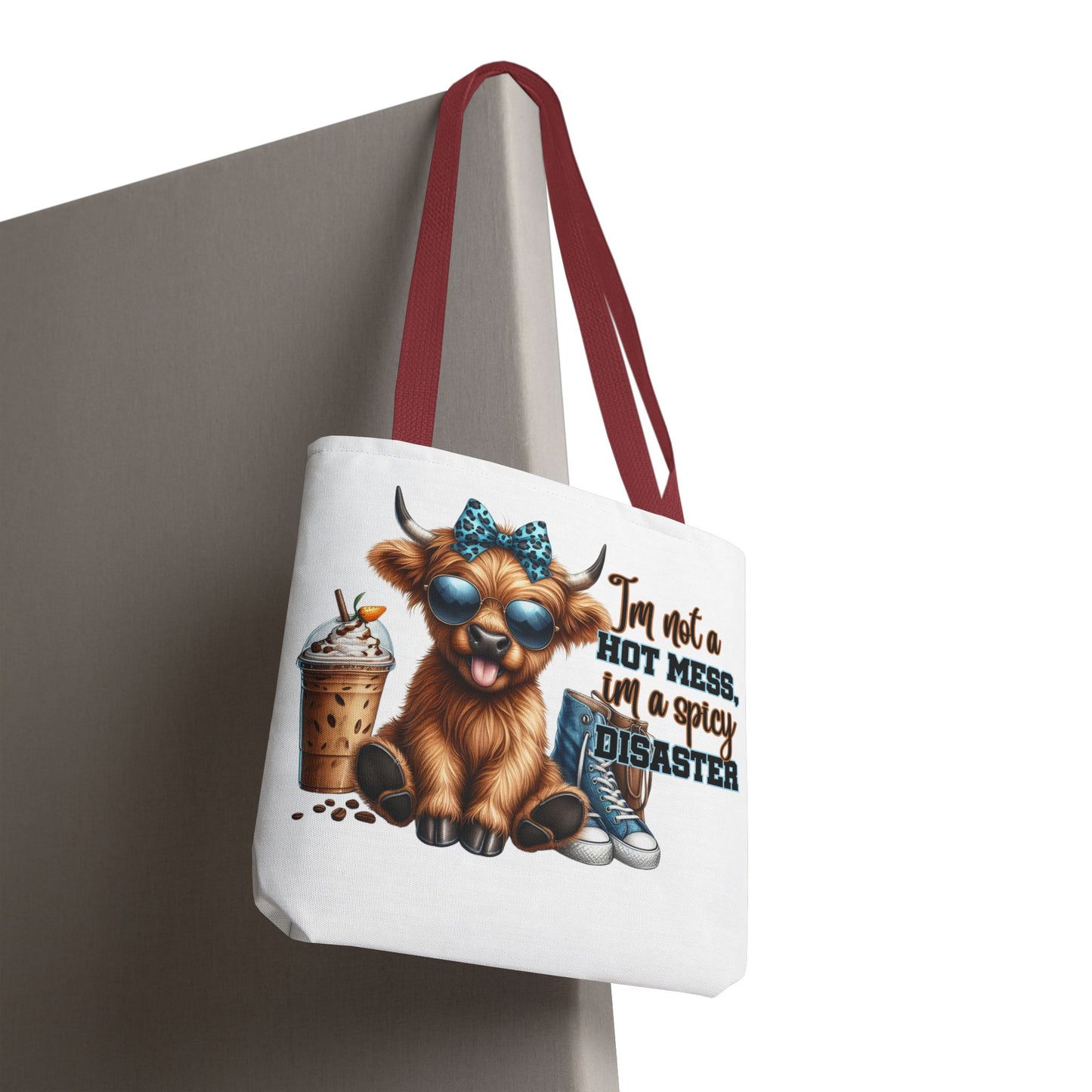 Bolsa de tela Highland Cow: «No soy un desastre picante, soy un desastre picante».