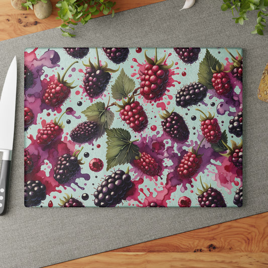 🍇 Berry Splash Cutting Board – Juicy Raspberries & Blackberries for a Bold Kitchen Pop