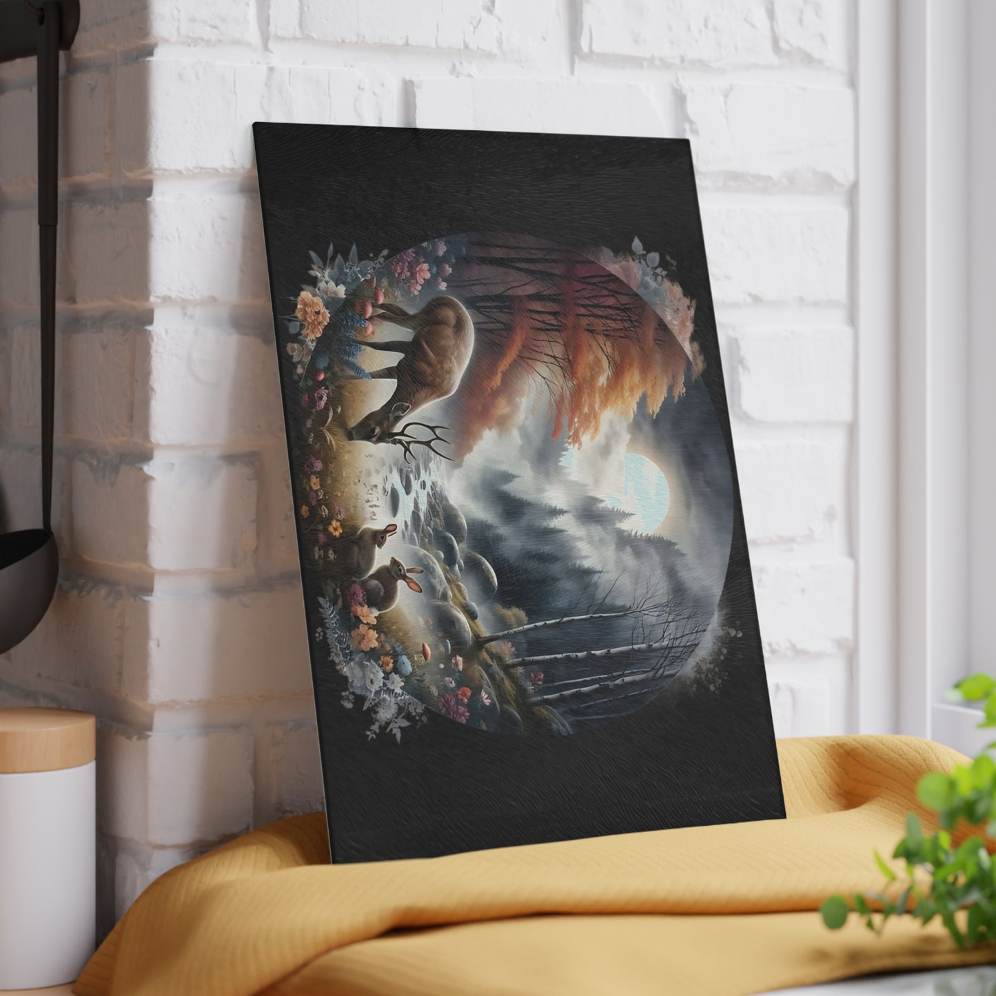 🌙 Enchanted Woodland Night Cutting Board – Mystical Forest Elegance 🌲