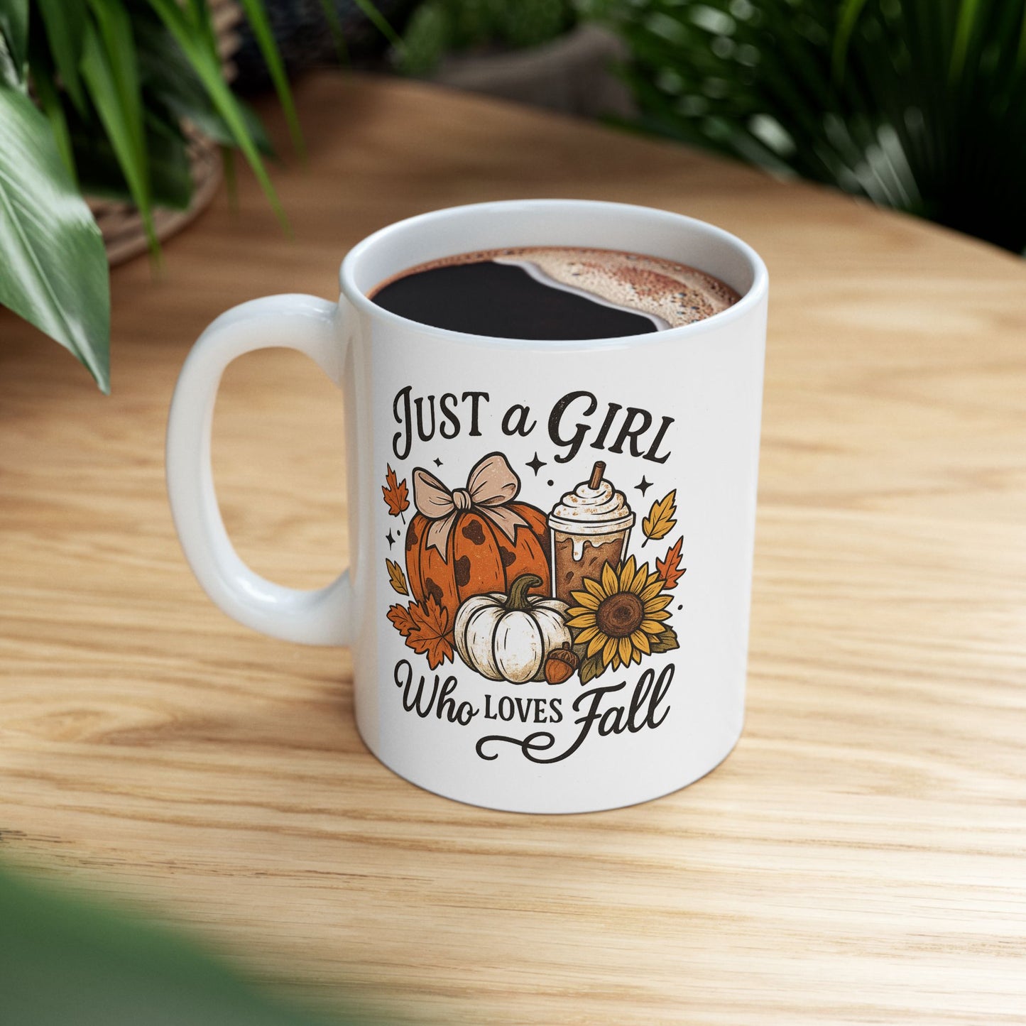 🍂🎃 Just a Girl Who Loves Fall – Cozy Autumn Ceramic Cup ✨☕