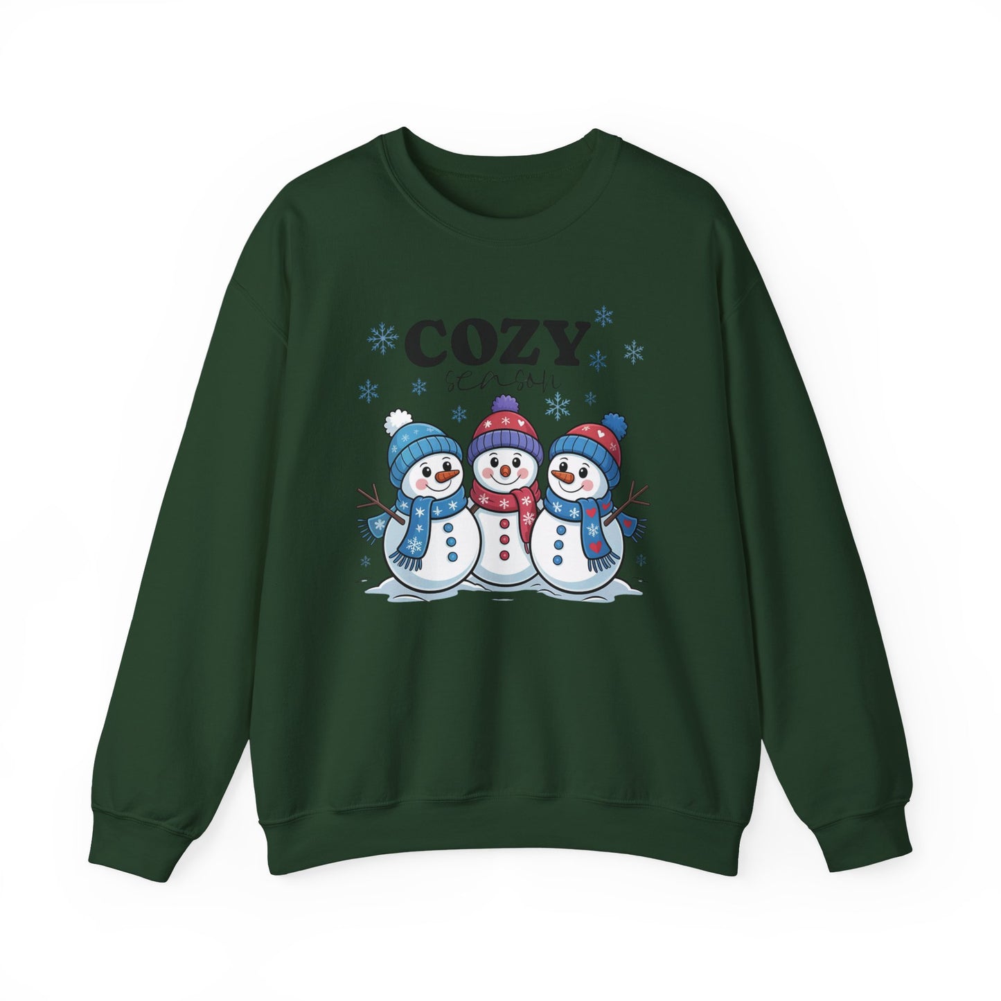 ☃️💙 Cozy Season Snowman Sweatshirt – Adorable Winter Crewneck for Women