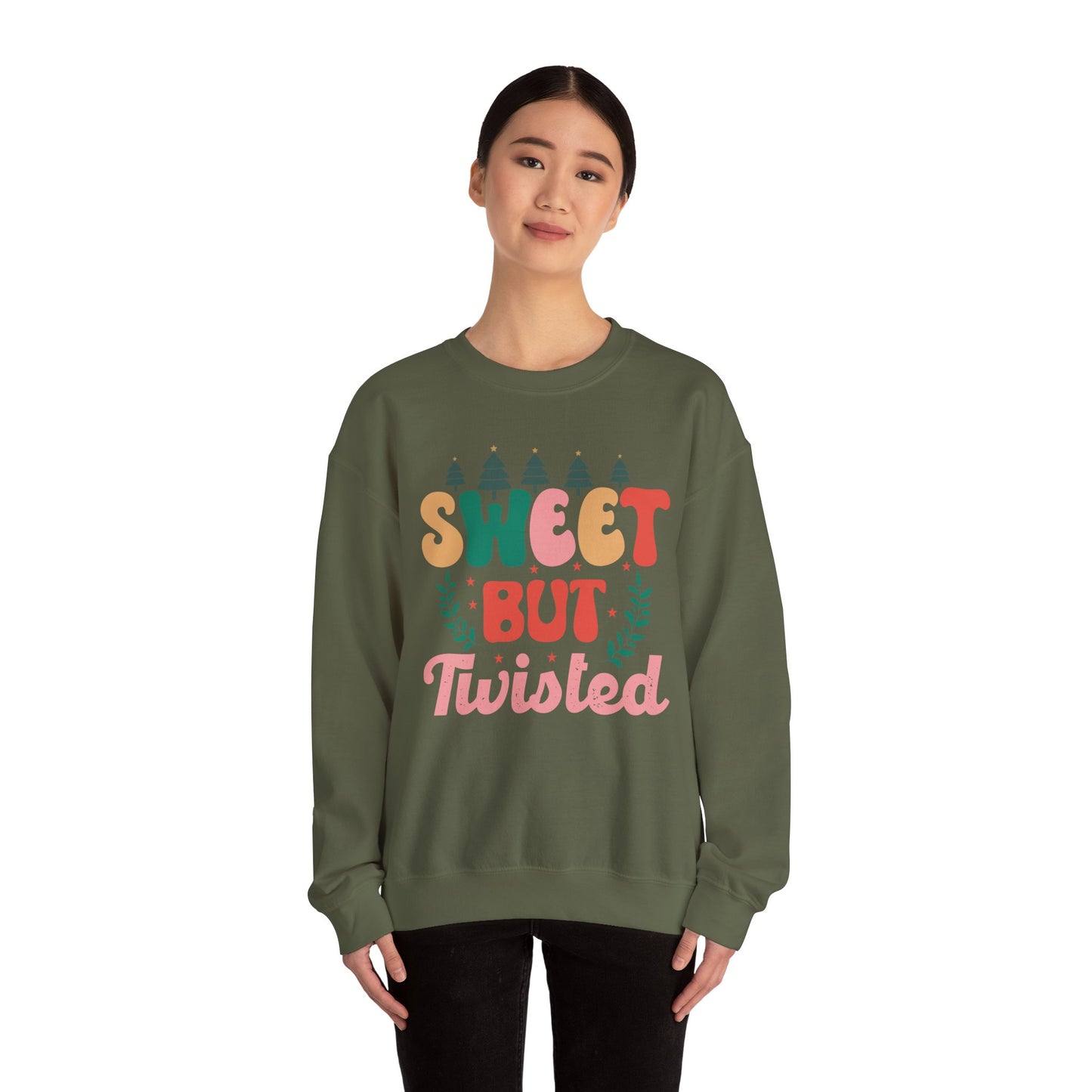 🎀✨ Sweet But Twisted Sweatshirt – Retro Pastel Christmas Vibes for the Season 🌲💖