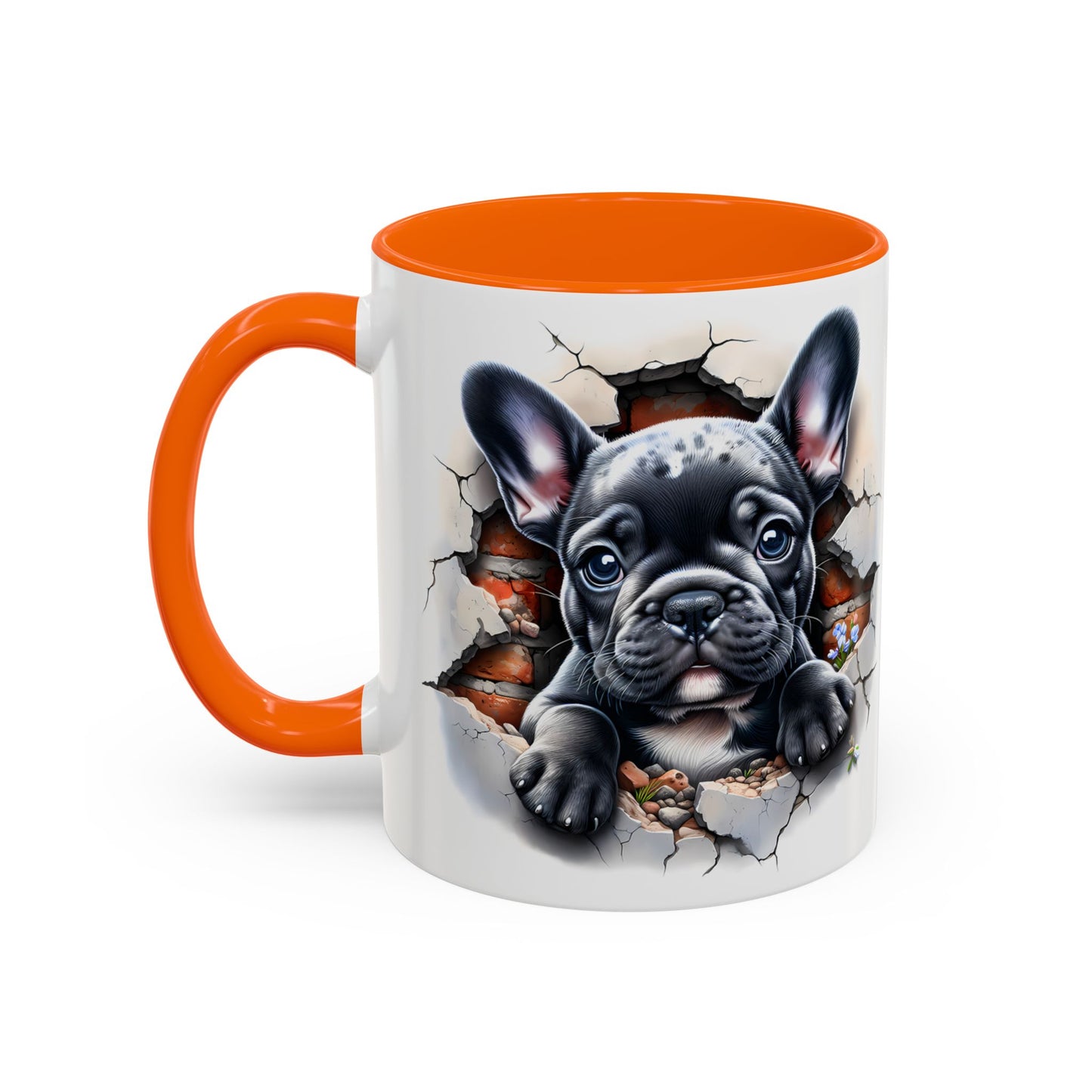 🐾🖤 Black French Bulldog Puppy Accent Mug – Cute Peek-Through Cup for Dog Lovers ☕✨