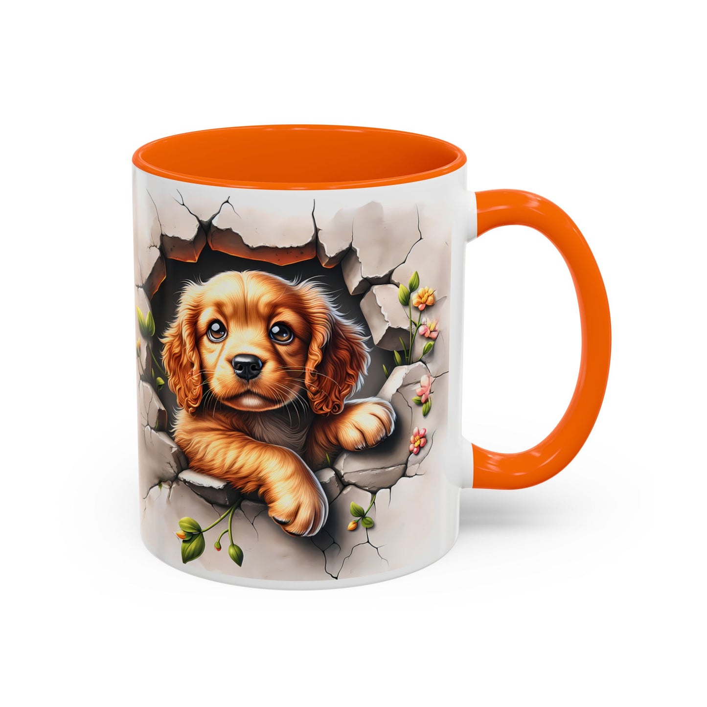 🐾 Cocker Spaniel Puppy Accent Mug – Sweet Fluffy Pup Coffee Cup ☕🤎