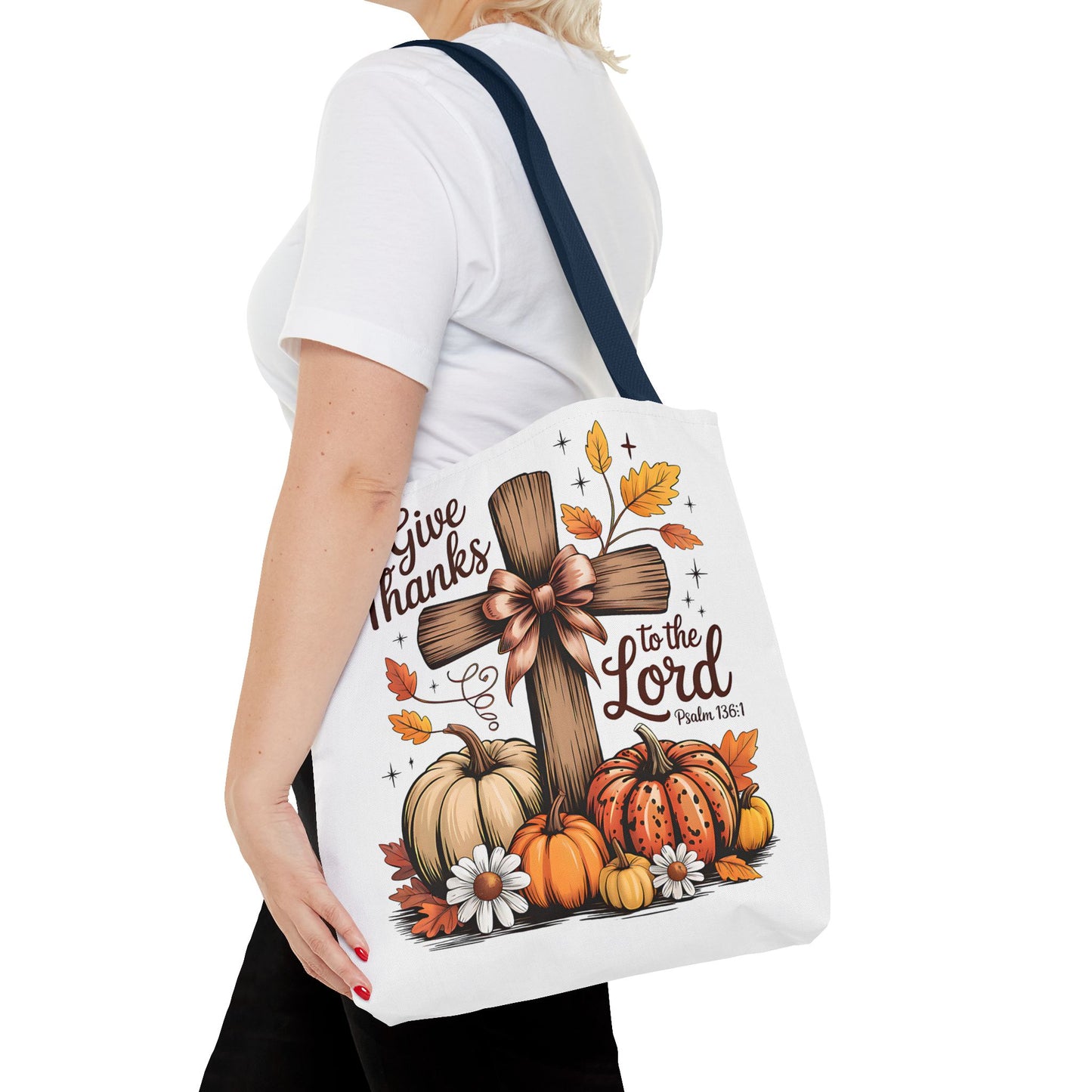 🙏 Give Thanks to the Lord Tote Bag – Faith and Fall Season Style