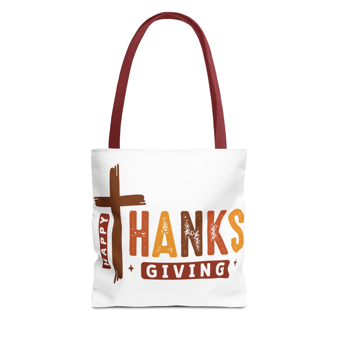 ✝️ Happy Thanksgiving Cross Tote – Faith & Gratitude in Fall Colors 🍂