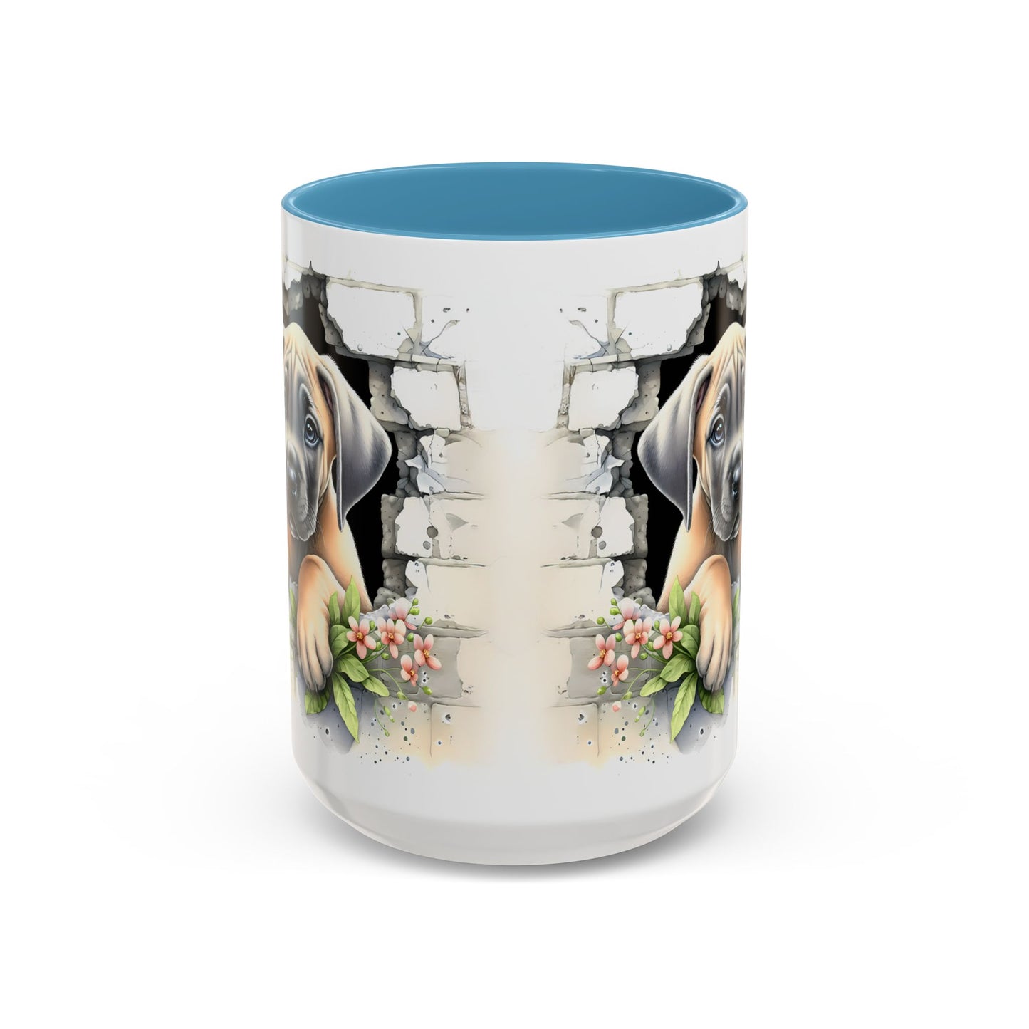 🐾 Great Dane Puppy Accent Mug – Sweet Peek-Through Puppy Design ☕💛