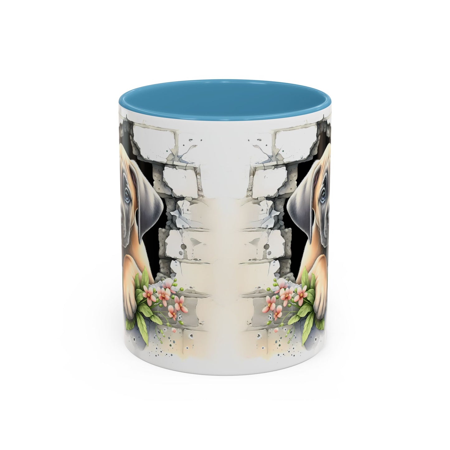 🐾 Great Dane Puppy Accent Mug – Sweet Peek-Through Puppy Design ☕💛
