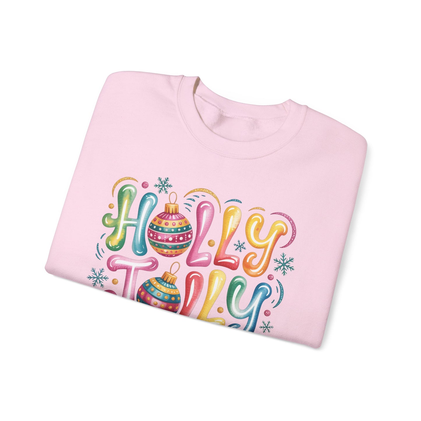 🎄✨ Holly Jolly Rainbow Ornament Christmas Sweatshirt – Festive & Fun Holiday Style 🌈🎁