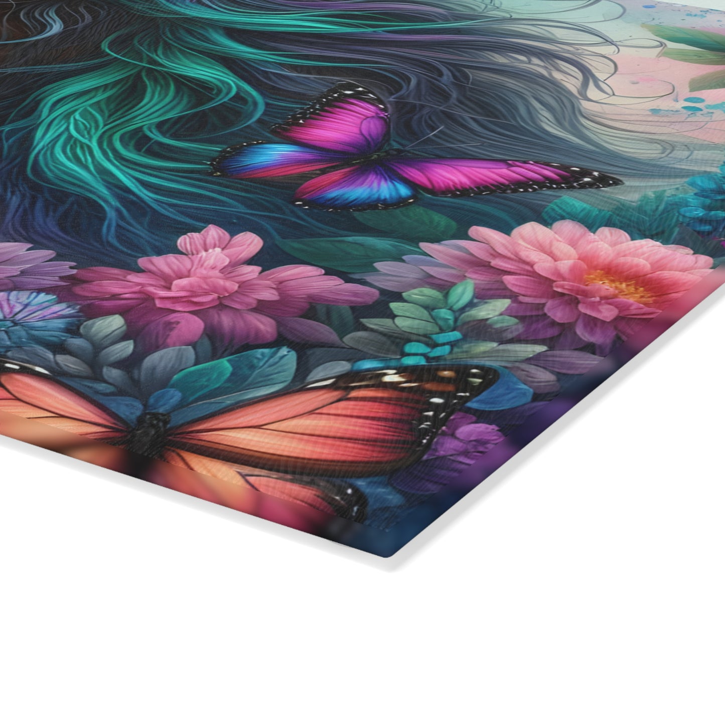 🦋 Majestic Horse & Butterfly Dreamscape Cutting Board – Artistic Elegance for Your Kitchen 🌸
