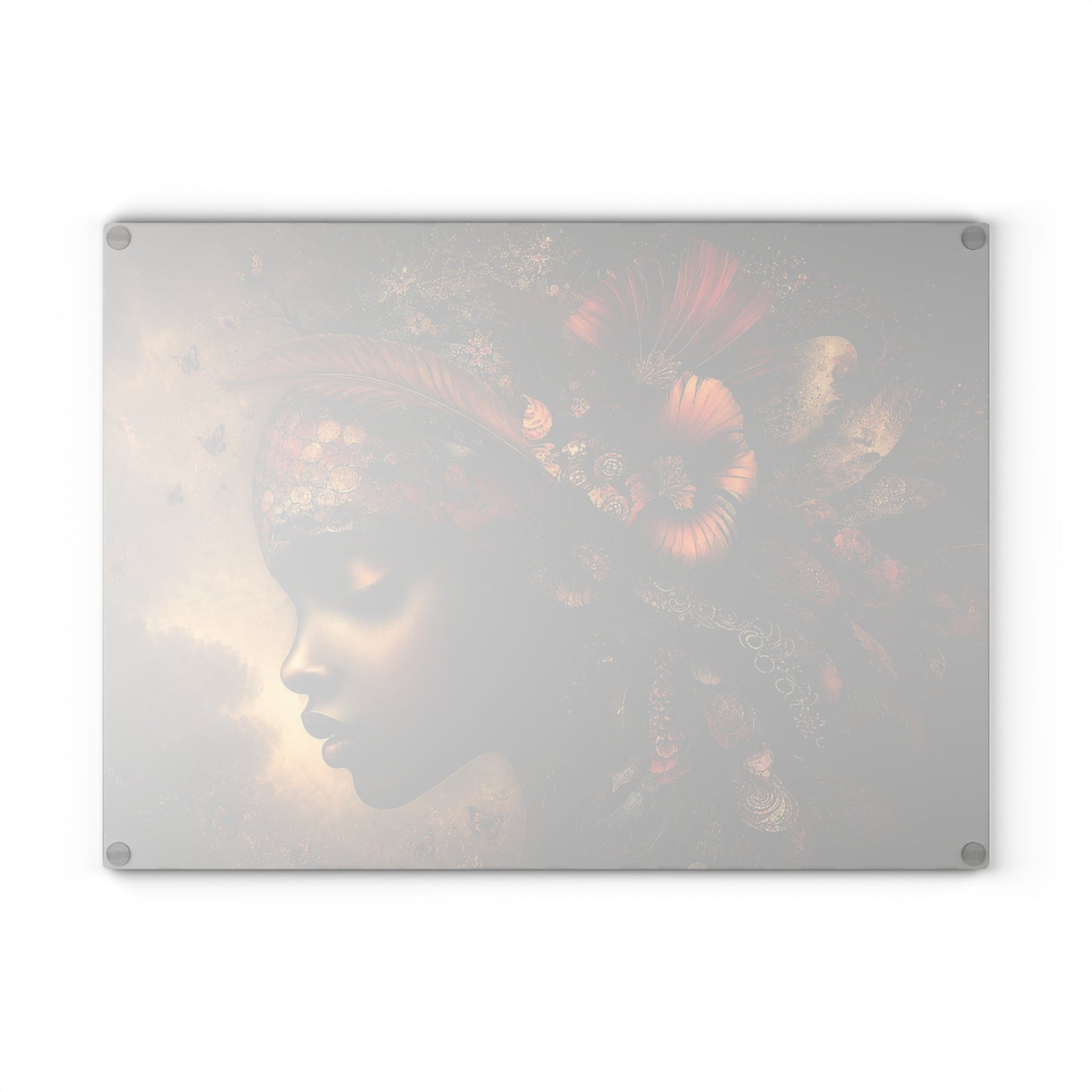 Midnight Bohemian Muse Glass Cutting Board