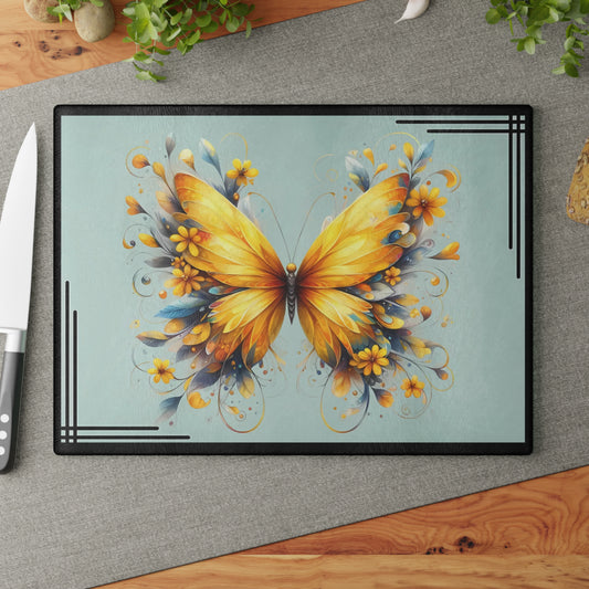 Tabla de cortar personalizada, regalo de boda, regalo de cumpleaños para mujer, nueva decoración para el hogar, tabla de cortar personalizada, diseño personalizado, mariposa, regalo personalizado para ella