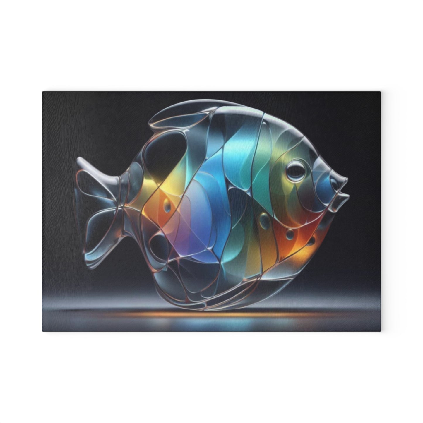 Glass-Style Saltwater Angelfish Glass Cutting Board – Elegant Ocean Kitchen Art | Tempered Glass Charcuterie & Prep Board