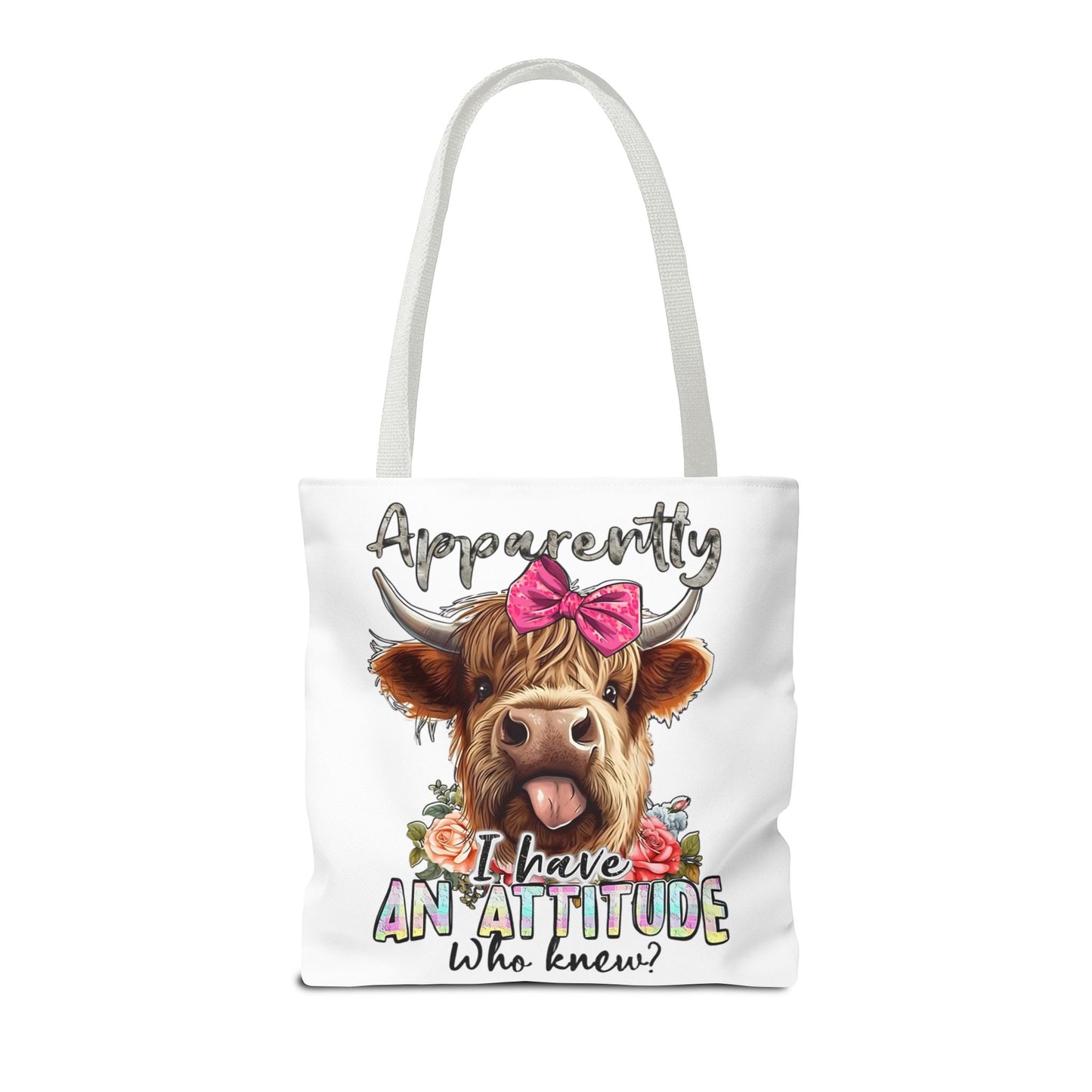 🐄 Al parecer, tengo actitud: bolso tote Sassy Cow con lazo rosa 🌸