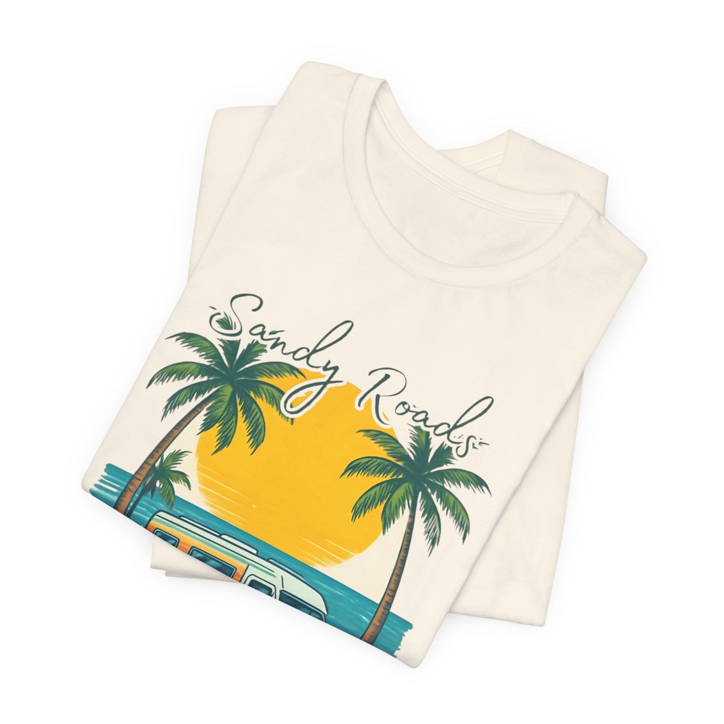 Camiseta Sandy Roads &amp; Salty Air: Camisa playera ligera para mujer para días costeros y ambiente veraniego.