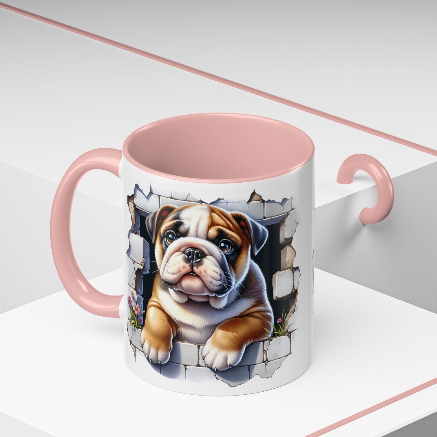 🐶☕ English Bulldog Puppy Accent Mug – Adorable Breakthrough Pup Design ✨rs (11/15oz)