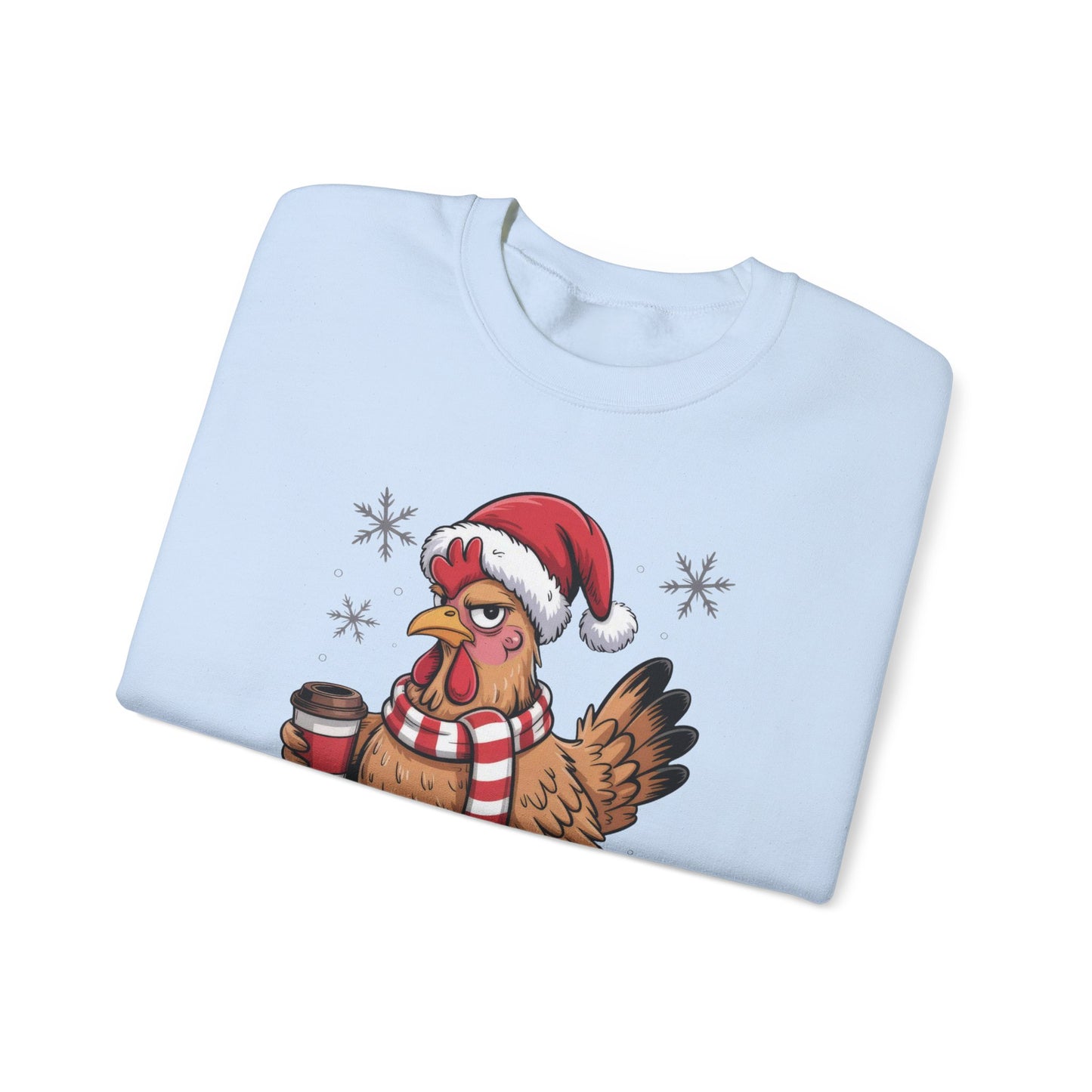 🎄 Grumpy Christmas Chicken Sweatshirt – Funny Holiday Coffee Lover Crewneck