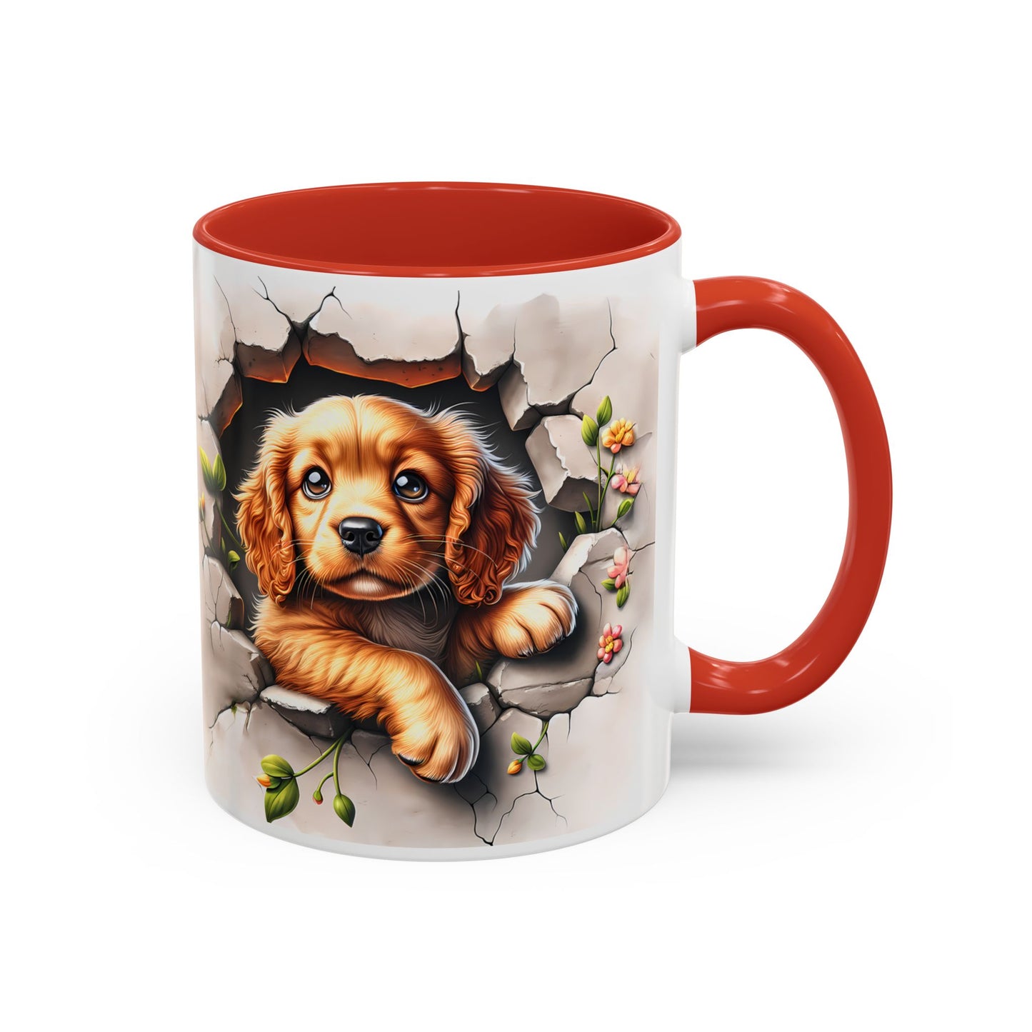 🐾 Cocker Spaniel Puppy Accent Mug – Sweet Fluffy Pup Coffee Cup ☕🤎