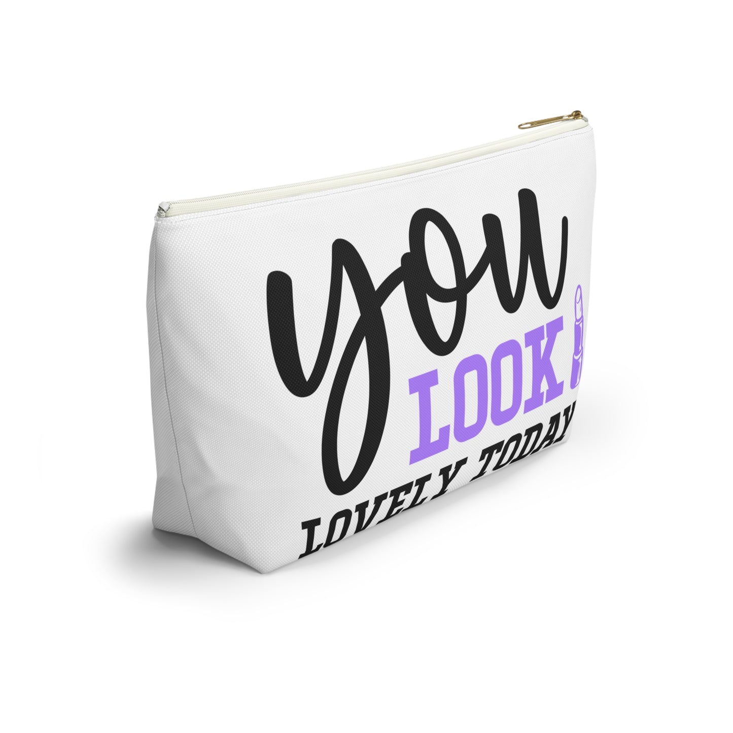 Accessory Pouch – "You Look Lovely Today" Purple Makeup Bag