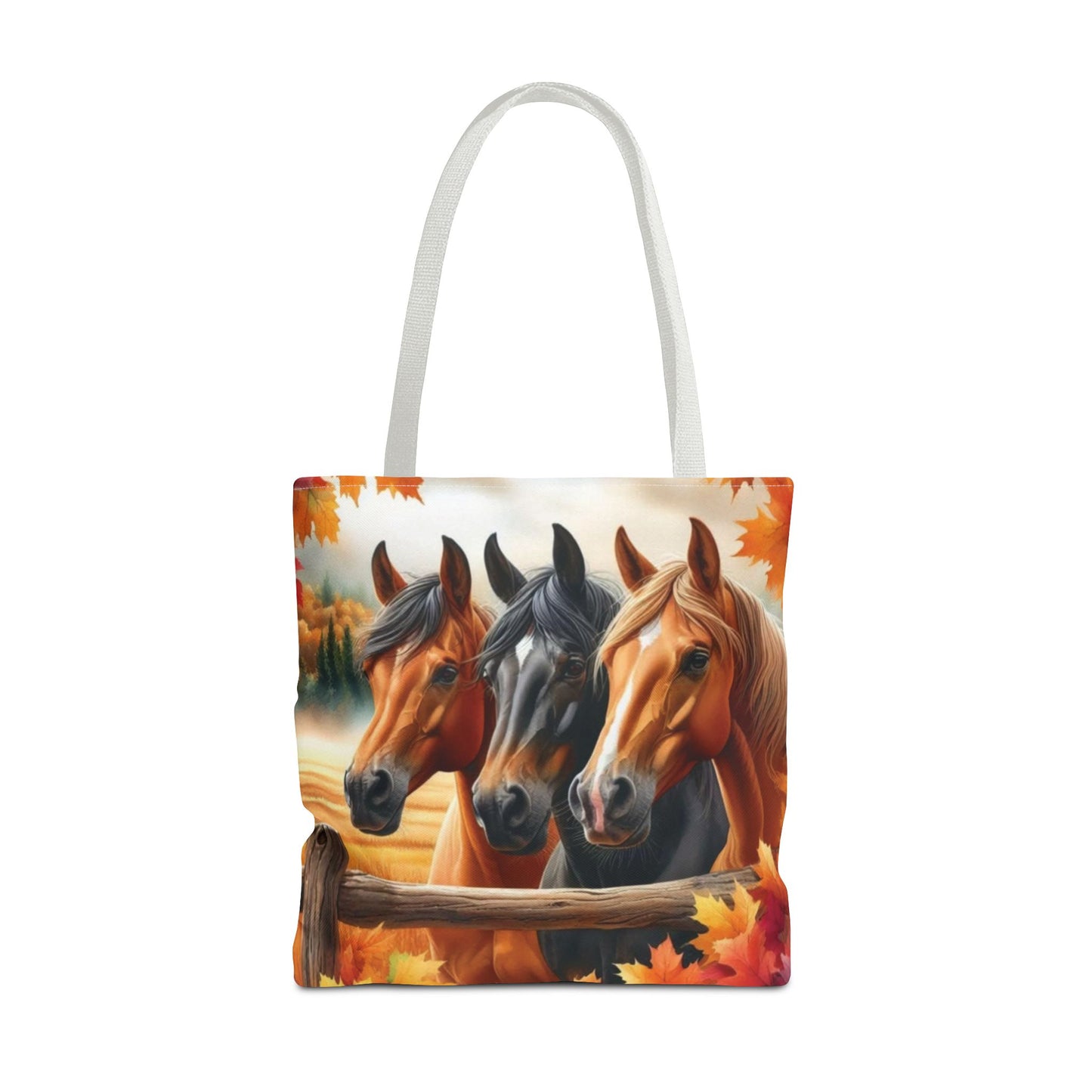 🐴 Autumn Horse Trio Tote Bag – Rustic, Stylish & Practical 🍂