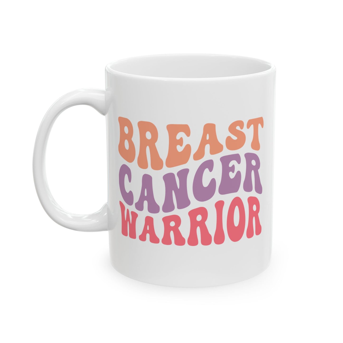 🎀 Breast Cancer Warrior Mug – Retro Strength & Bold Courage 💪