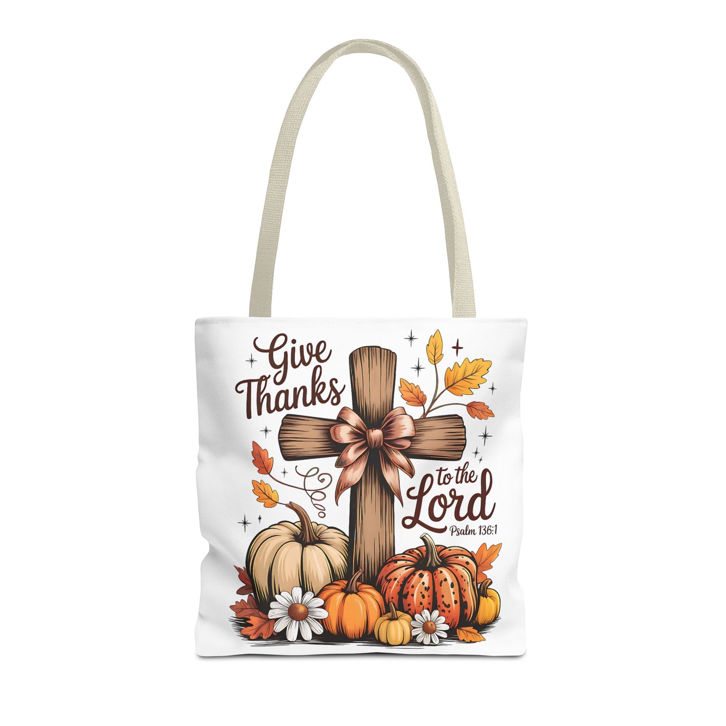 🙏 Give Thanks to the Lord Tote Bag – Faith and Fall Season Style