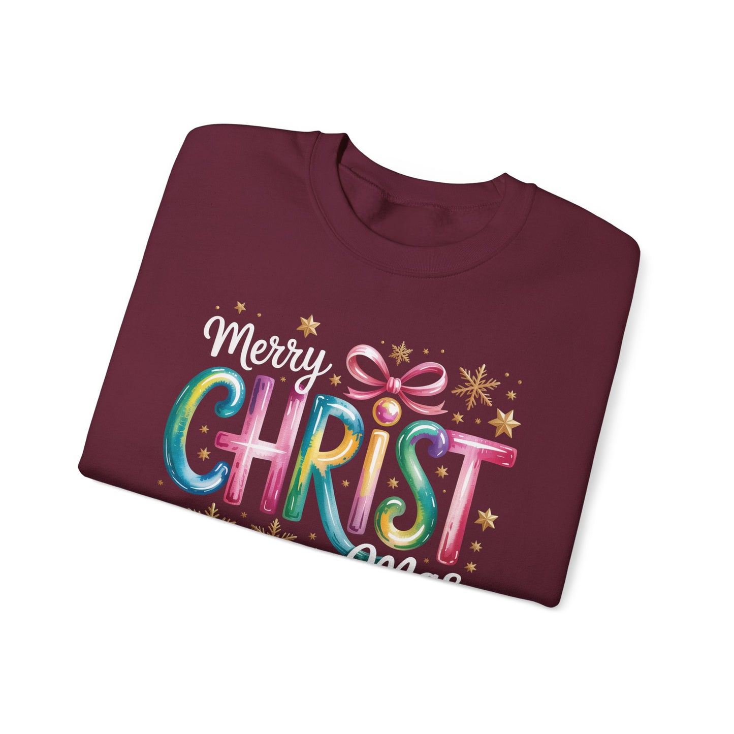 🎄🌈 Merry Christmas Rainbow Sweatshirt – Colorful Holiday Cheer ✨