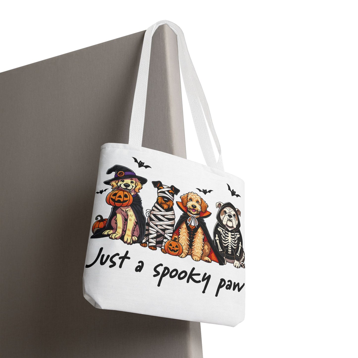🐾 Spooky Paws Halloween Tote Bag – Doggone Cute Halloween Style 🎃