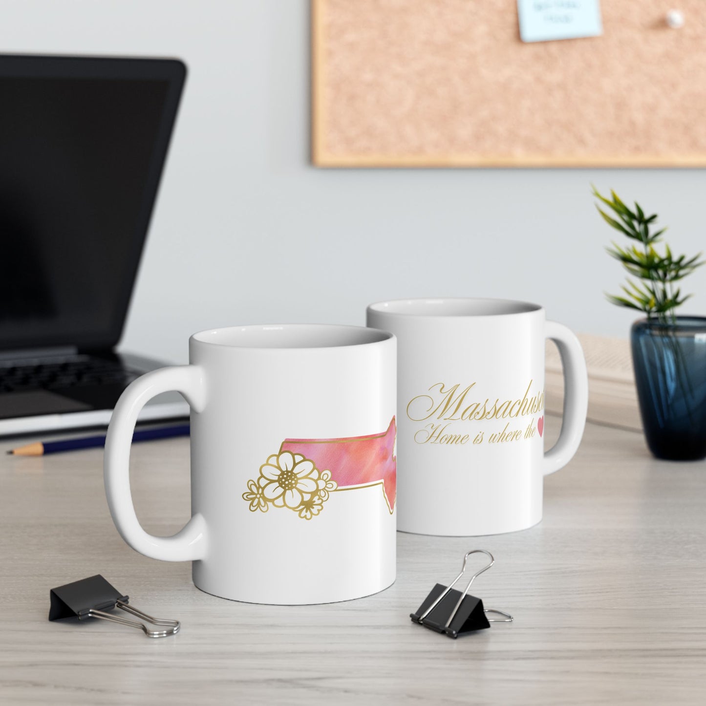 ☕ Home is Where the ❤️ Is – Massachusetts Mug – New England Charm in Every Sip 🍁