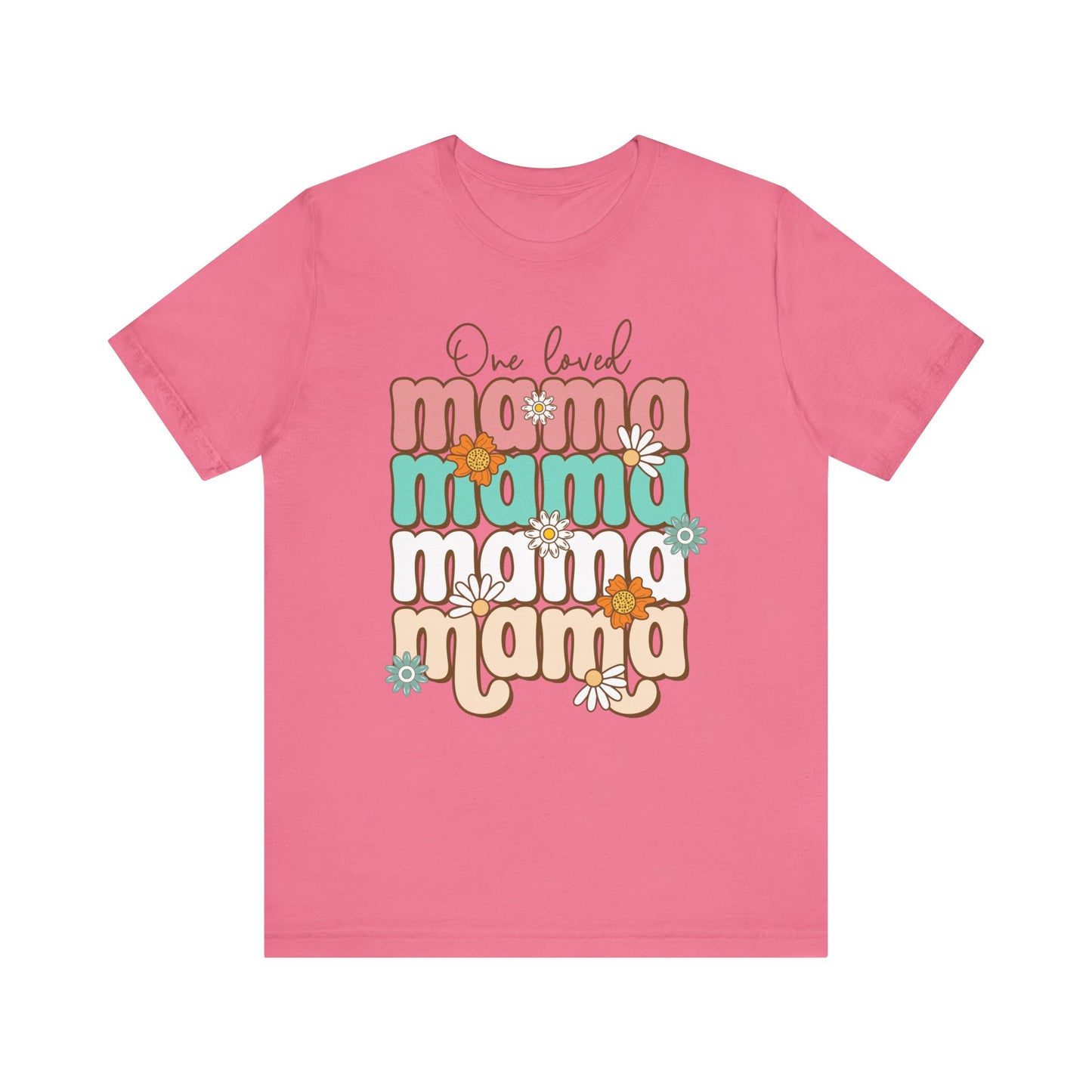 👕 Mama, Mama, Mama, Mama Boho-Style T-Shirt – Joyful Chaos of Motherhood 🌿