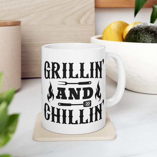 🔥☕ Parrilla y relajación – Divertida taza de café para papá asador (325 ml y 430 ml) ☕🔥
