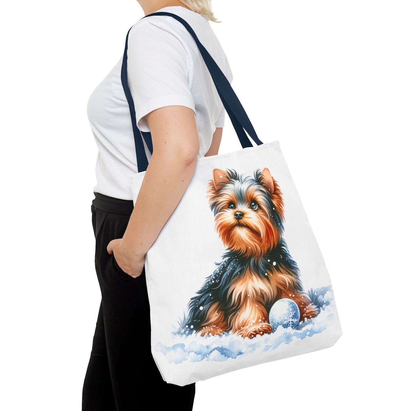 ❄️ Yorkie in Snow Tote Bag – Winter Cuteness with a Side of Sass 🐾👜