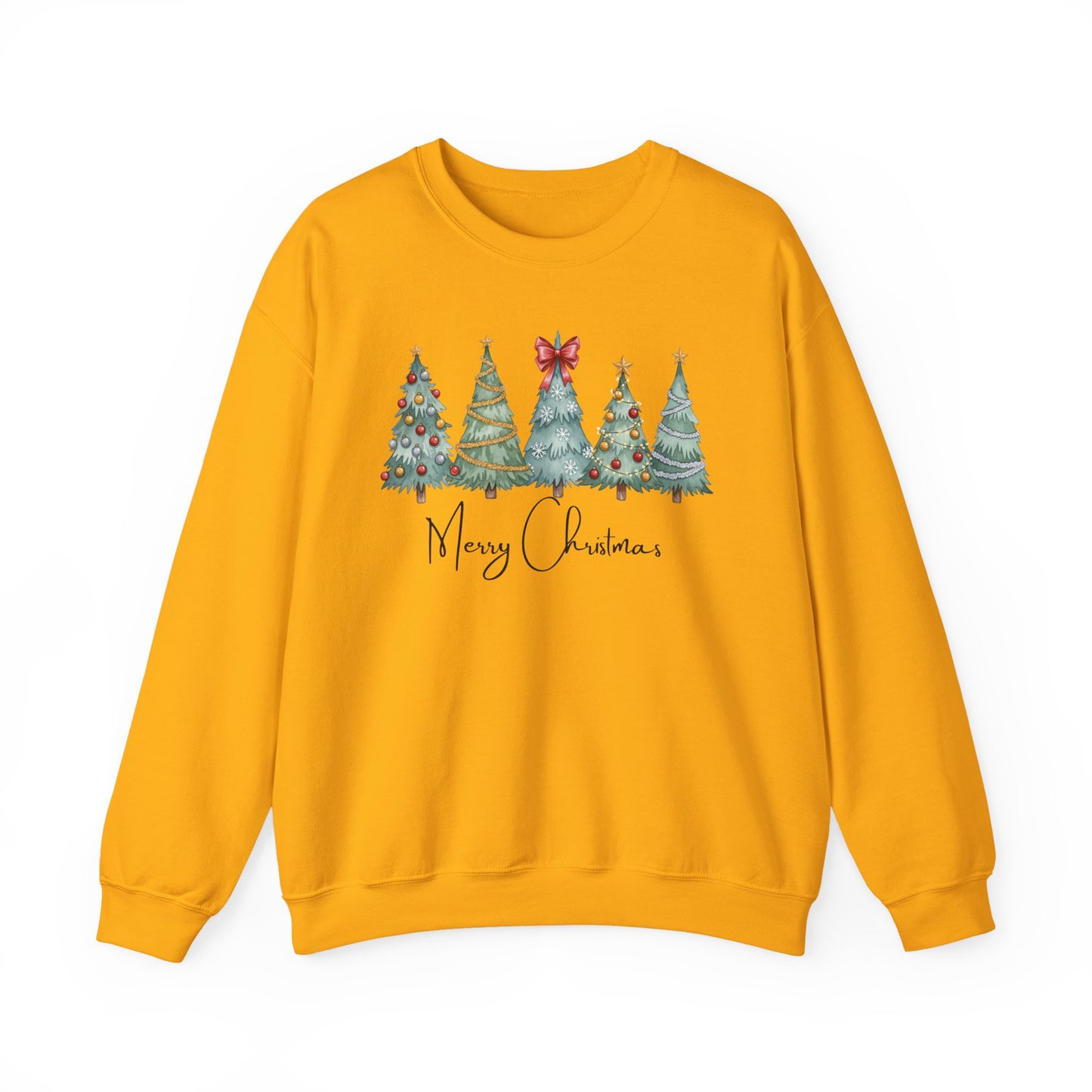 🎄✨ Merry Christmas Trees Sweatshirt – Bold Patterns & Festive Cheer