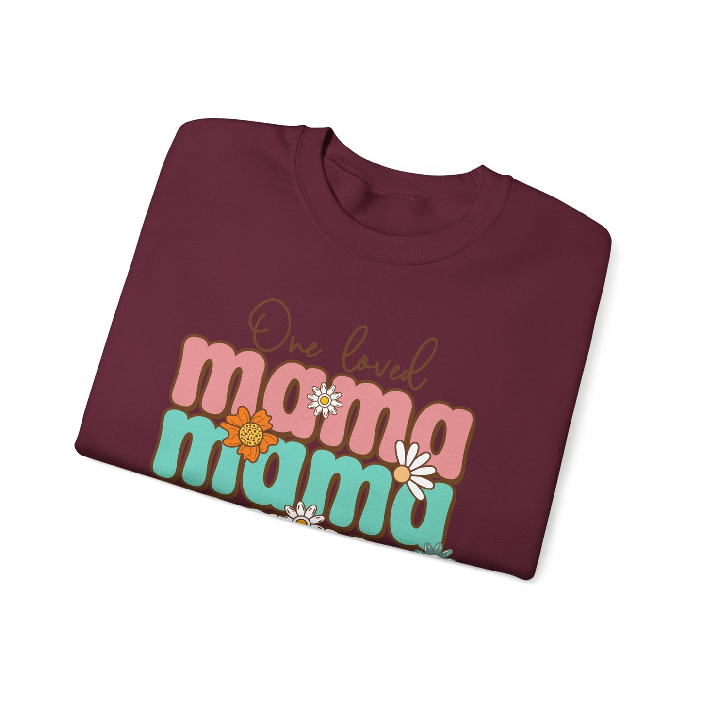 🌼💖 One Loved Mama Sweatshirt – Retro Floral Motherhood Crewneck
