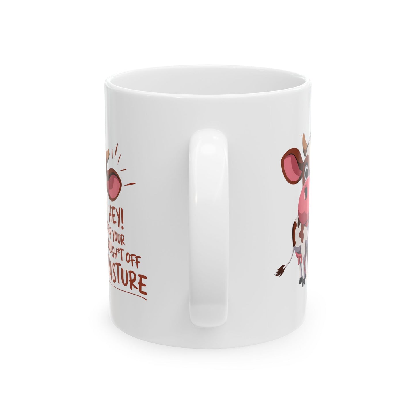🐮 ¡Mantén tus tonterías lejos de mi pasto! – Taza divertida de vaca para almas atrevidas ☕