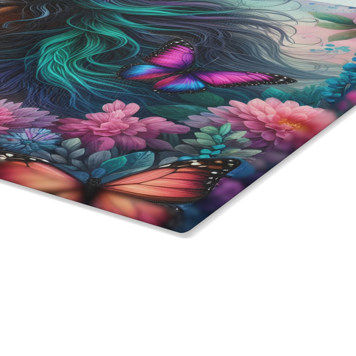 🦋 Majestic Horse & Butterfly Dreamscape Cutting Board – Artistic Elegance for Your Kitchen 🌸