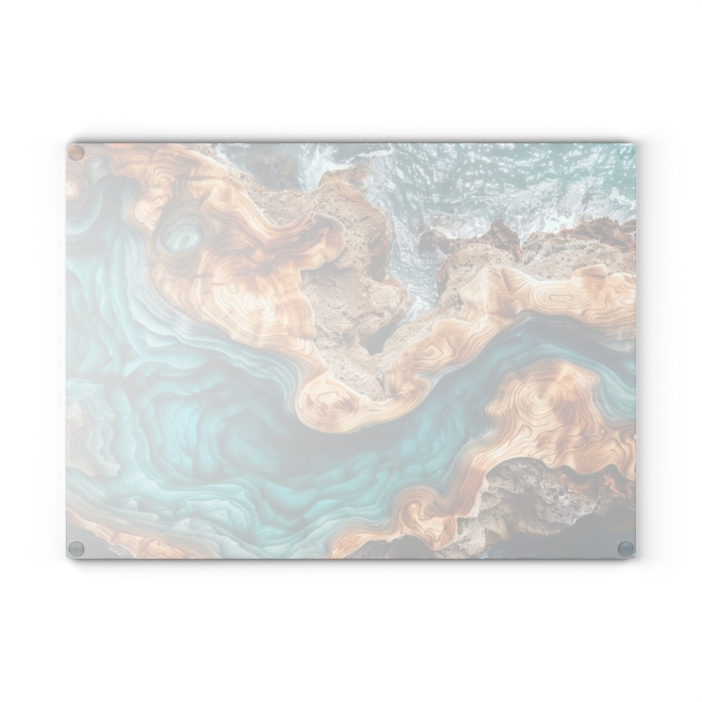 🌊✨ “Ocean Drift” Glass Cutting Board – Coastal Calm for Your Kitchen